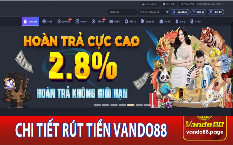 Chi tiết rút tiền tại nhà cái Vando88
